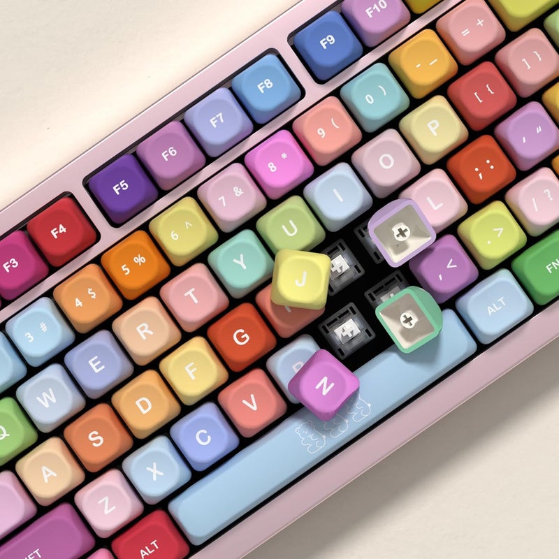 YMKPVR KBDiy Gummy Bears KOA Profile Keycaps Set,Dye-Sublimation PBT Cute Custom Keyboard Keycap,139 Key Cap 100 Percent Set for Cherry Gateron MX Switches Mechanical Keyboards - Image 5